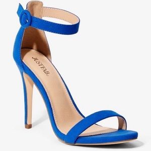 JustFab Lacey blue heeled sandals
